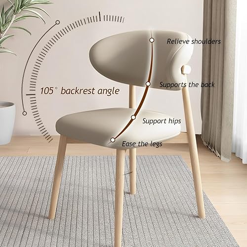 Miniatura 7 de Sillas de comedor de madera sin brazos, sillas de cocina modernas de mediados de siglo con respaldo y marco de madera, sillas de comedor tapizadas