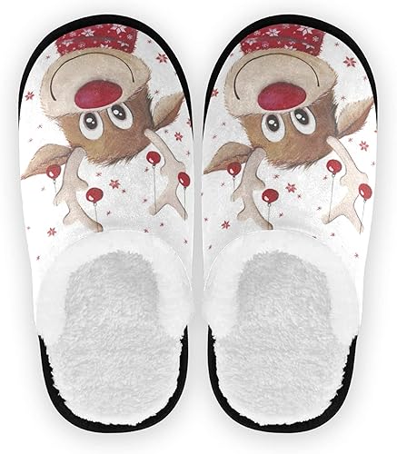 Boccsty Pantuflas de casa suaves con copos de nieve, color rojo y negro, a cuadros, para spa, zapatos de casa de espuma viscoelástica,