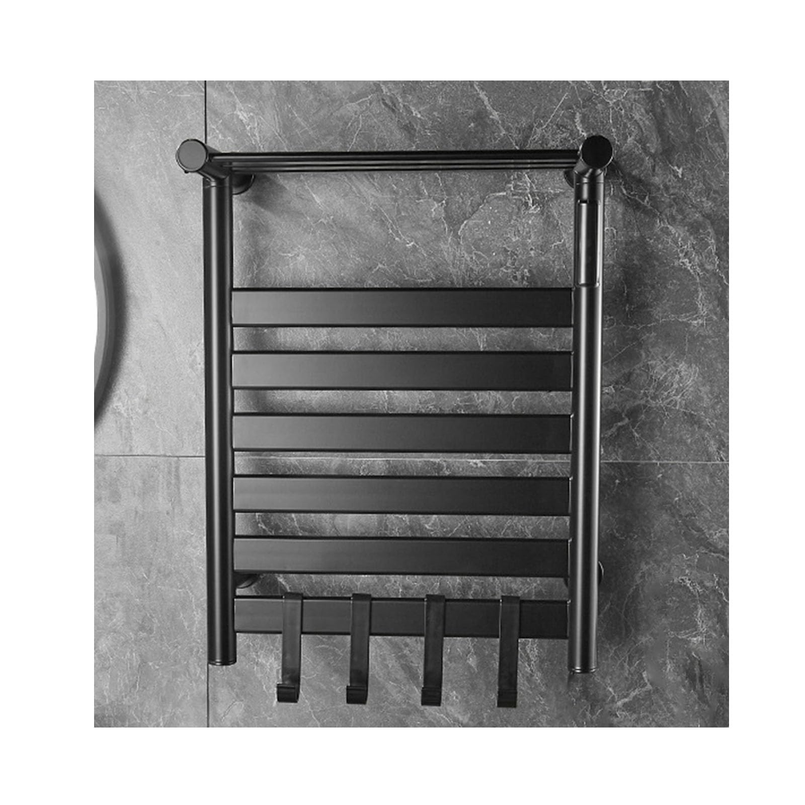 Sèche-serviettes mural avec minuterie noir pour contrôle de température