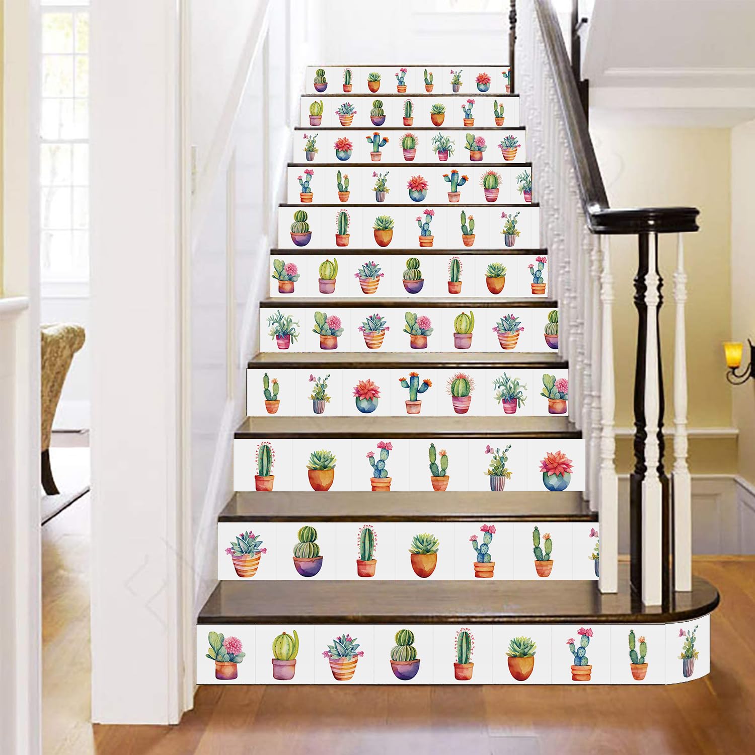 Ulticool Sticker Waterproof Sticker Tiles, Cactus Plant in Pot, 15 x 15 cm, Pack of 15 Tile Stickers Made of Film - Image 4