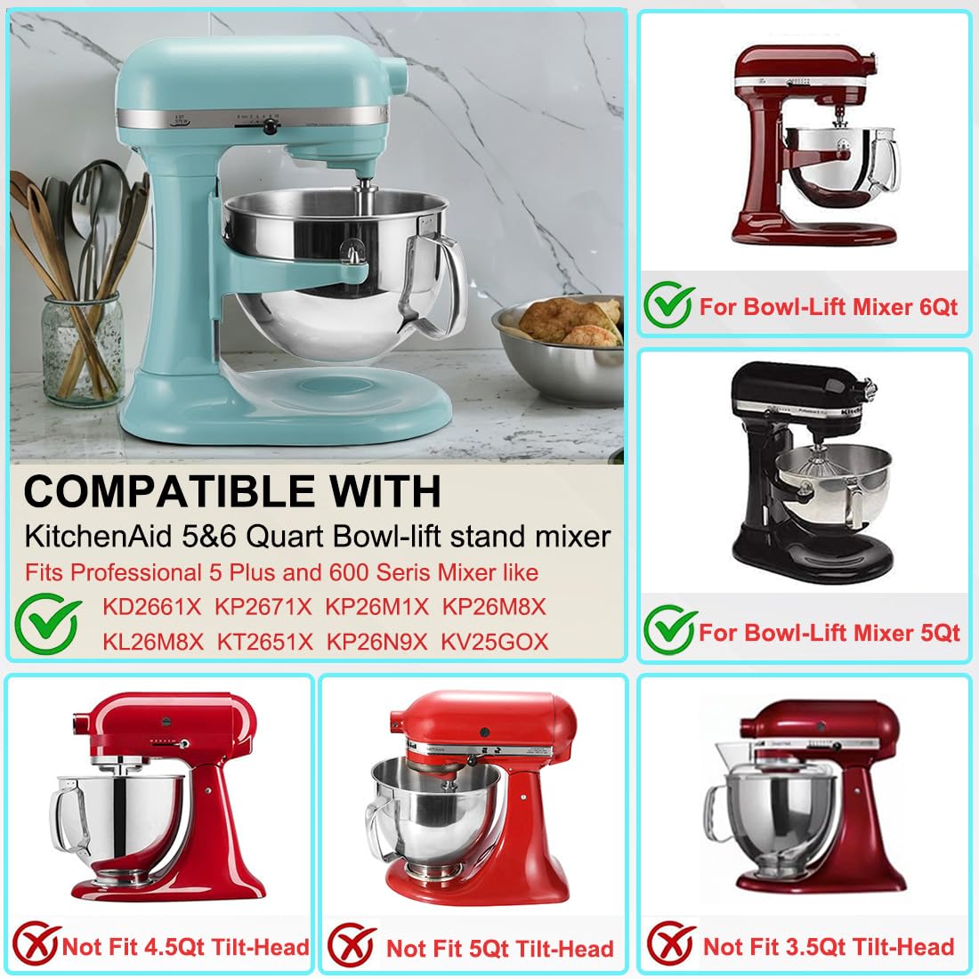 Amazon | 6クォートステンレススチールミキサーボウル&ミキサーボウル