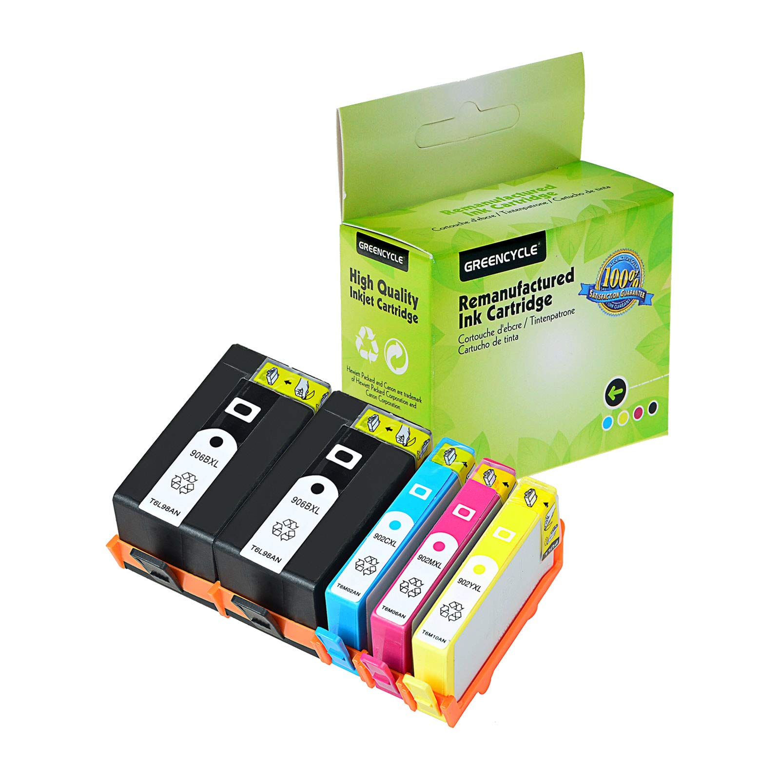 greencycle High Yield Re-Manufactured 906 XL 906XL 902XL T6L98AN Ink Cartridge Replacement Combo Set Compatible for HP OfficeJet Pro 6960 6974 6975