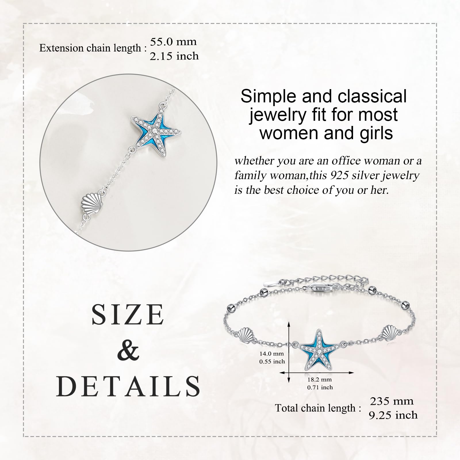 Pulsera de trébol/estrella/corazón para mujer de plata de ley trébol joyas trébol regalos para mujeres niñas