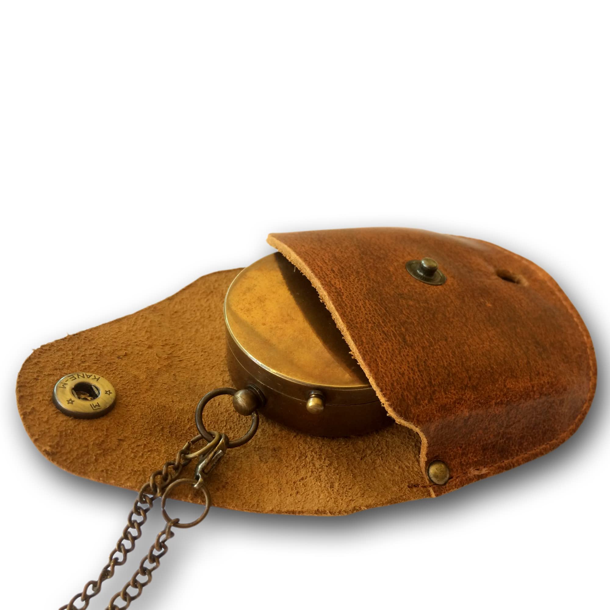 Personalisierter Kompass Messing Vintage Optik mit Wunschgravur Dein Name und Text Verschiedene Designs tolle Geschenkidee Ledertasche Holzbox