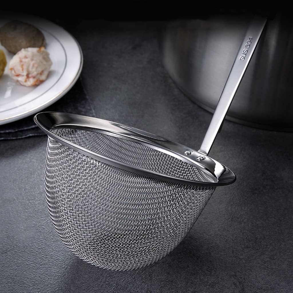 ENGENDER Strainer with Handle Kitchen Skimmer Pasta Strainer Stainless Steel, Ladle for, Noodles and Frying in