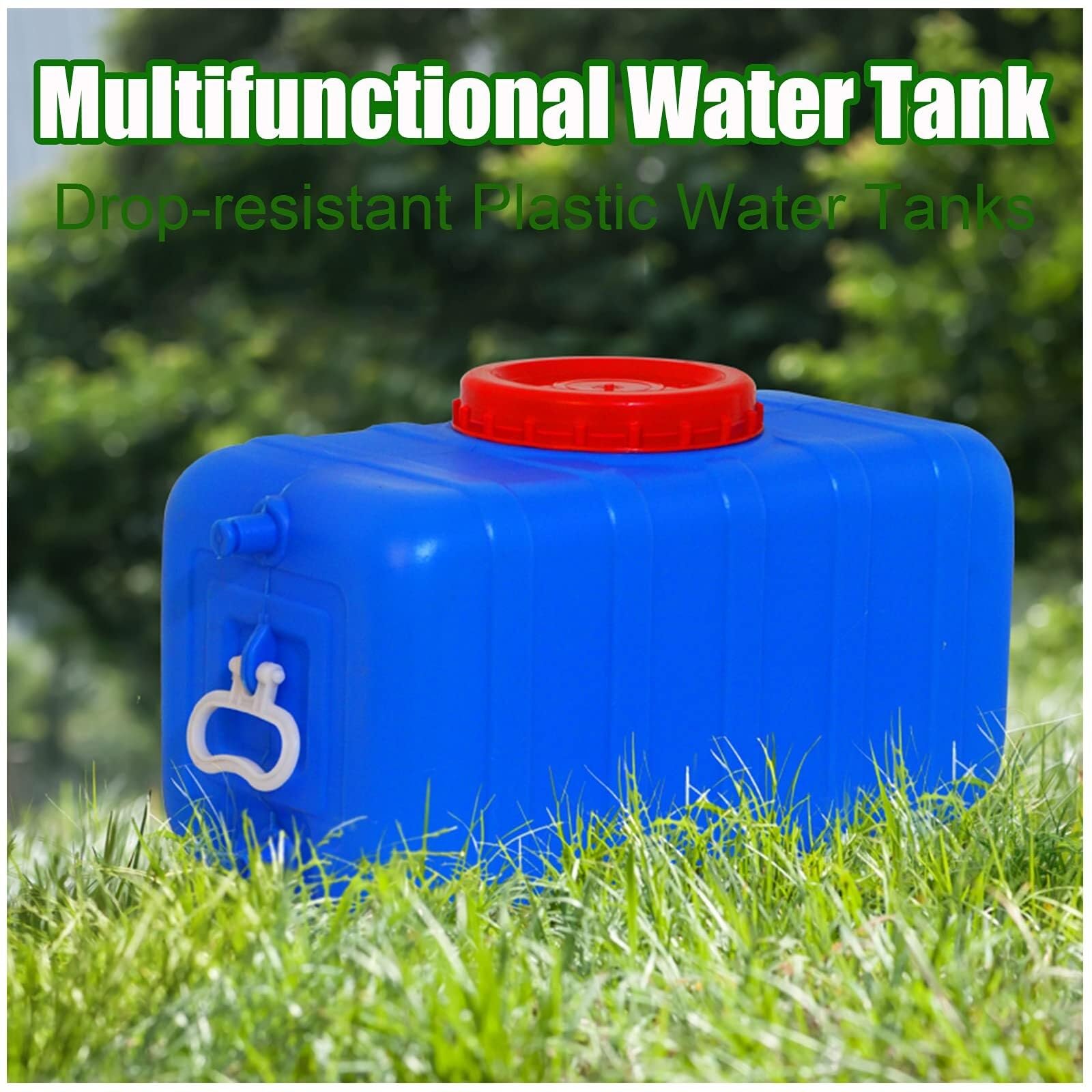 LICOME Blue Multifunction Thickened Food Grade Plastic Tank,Home Horizontal Storage Tank,Large Water Reservoir Tank(200L)