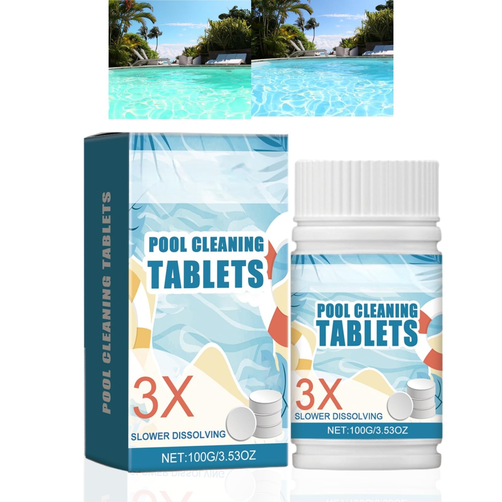 Strong Pool Chlori/ne Tablets for Hot Tub,Crystal Clean And Clear Wate