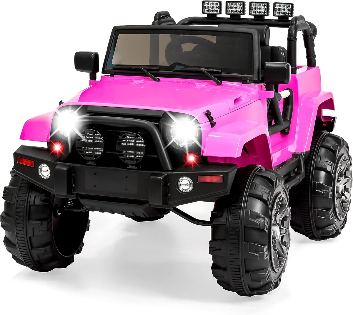Best Choice Products Jumbo 12V Kids Electric Vehicle Toy Ride On Car with Parent Remote Control for Toddlers, Seat Harness, 65 lb Weight Capacity, Spring Suspension, 3.7 MPH Max Speed - Pink