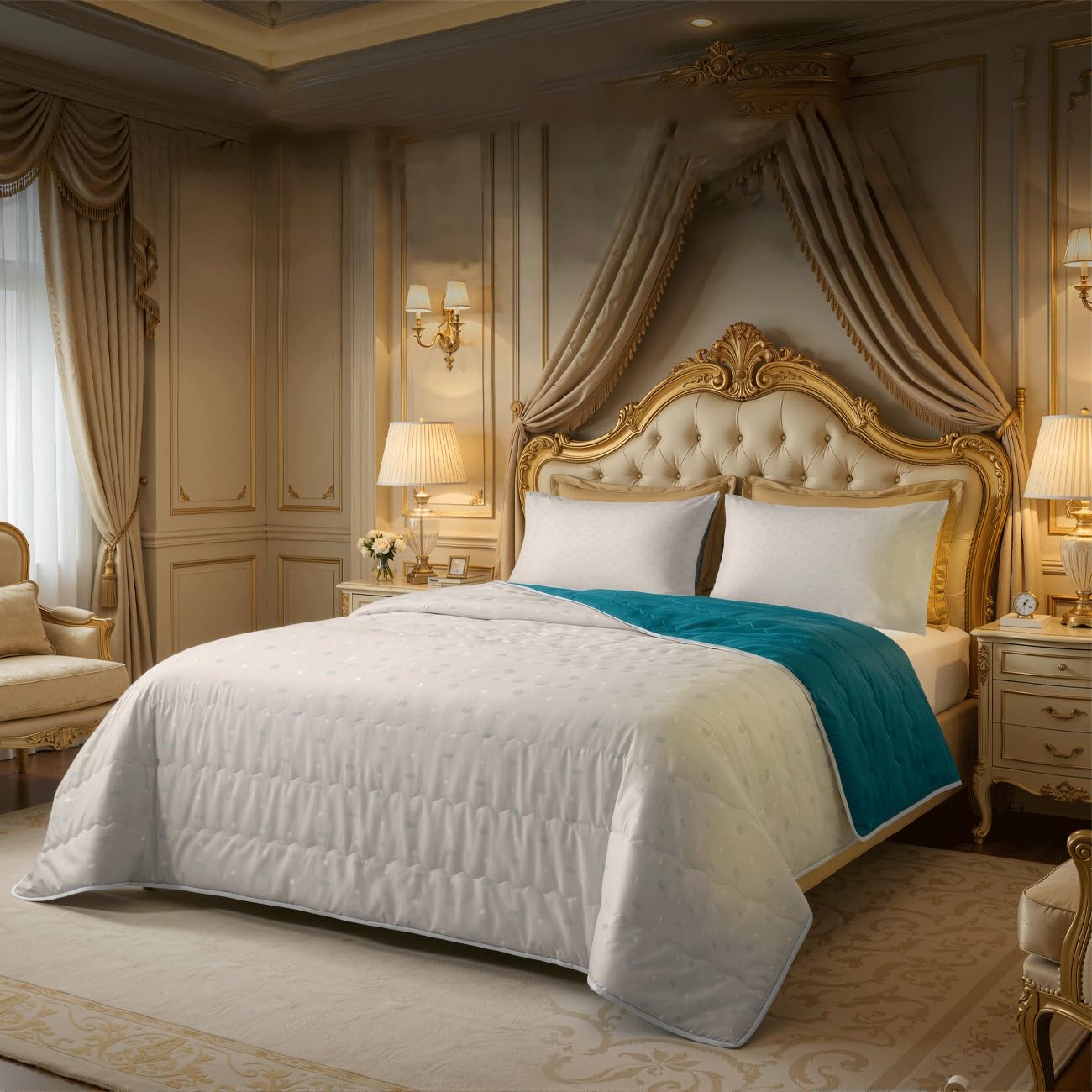 Odot Piumino in Satin Senza Copripiumino 4.5 Tog (Pietra di cane 7,229x229cm)