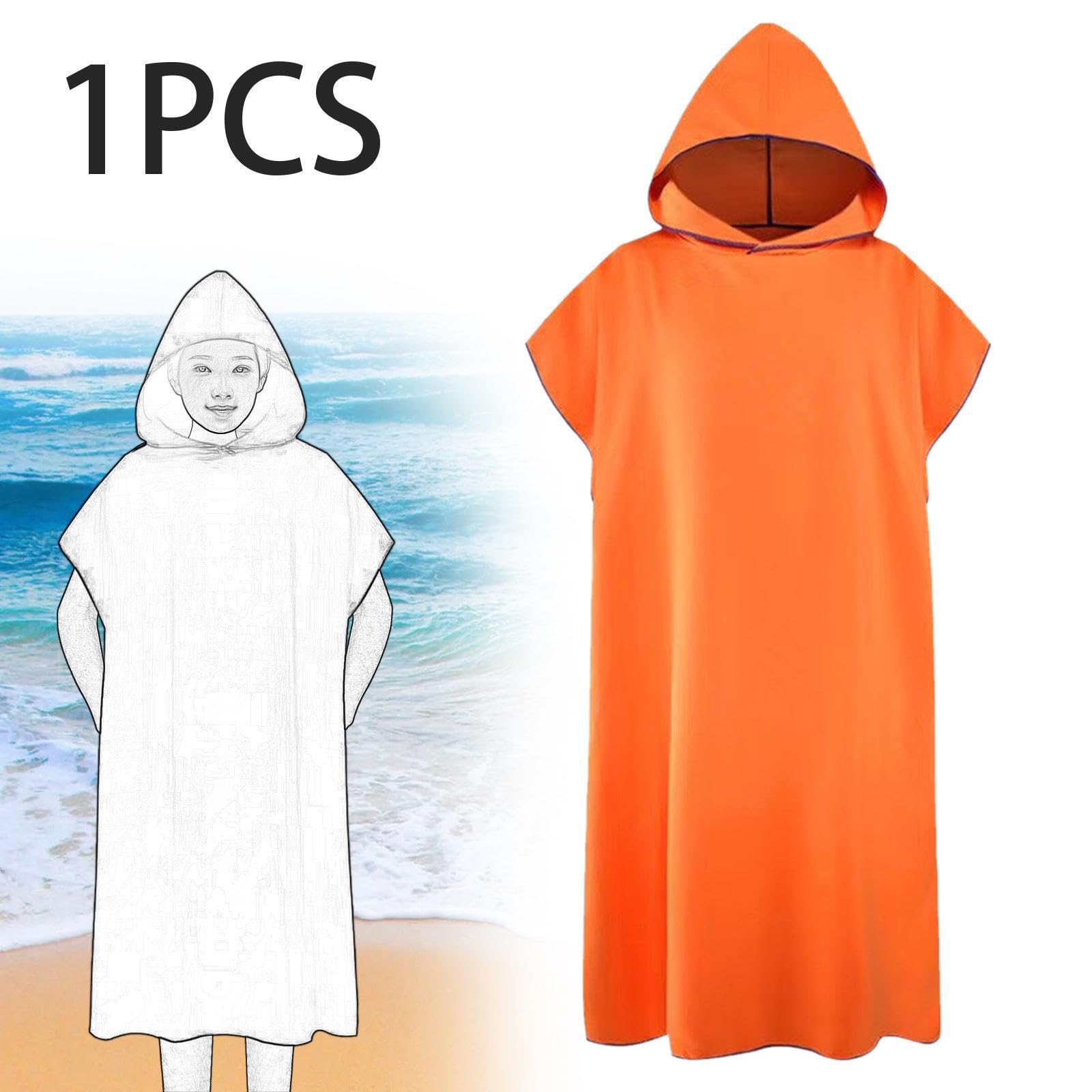 Poncho da Surf in Microfibra ad Asciugatura Rapida, Asciugamano da Spiaggia, Asciugamano da Spiaggia, Regalo per Sport Acquatici all'aperto, Assorbente, Poncho da Bagno