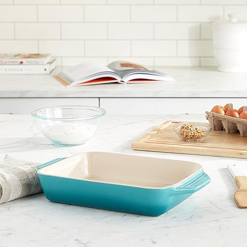 Miniatura 2 de Le Creuset Plato rectangular de gres, 1.8 cuartos de galón (10.5" x 7"), Caribbean