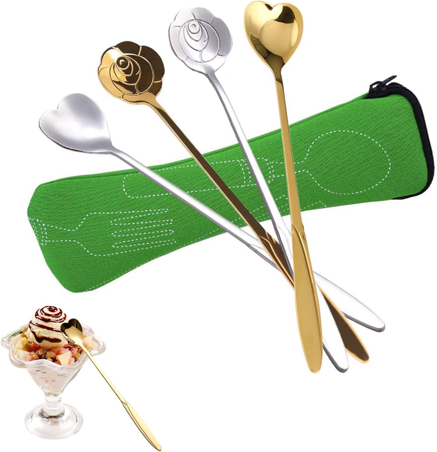 Set Di Sei Cucchiaini Da Tè In Argento Art Nouveau - .830 - Foto 7