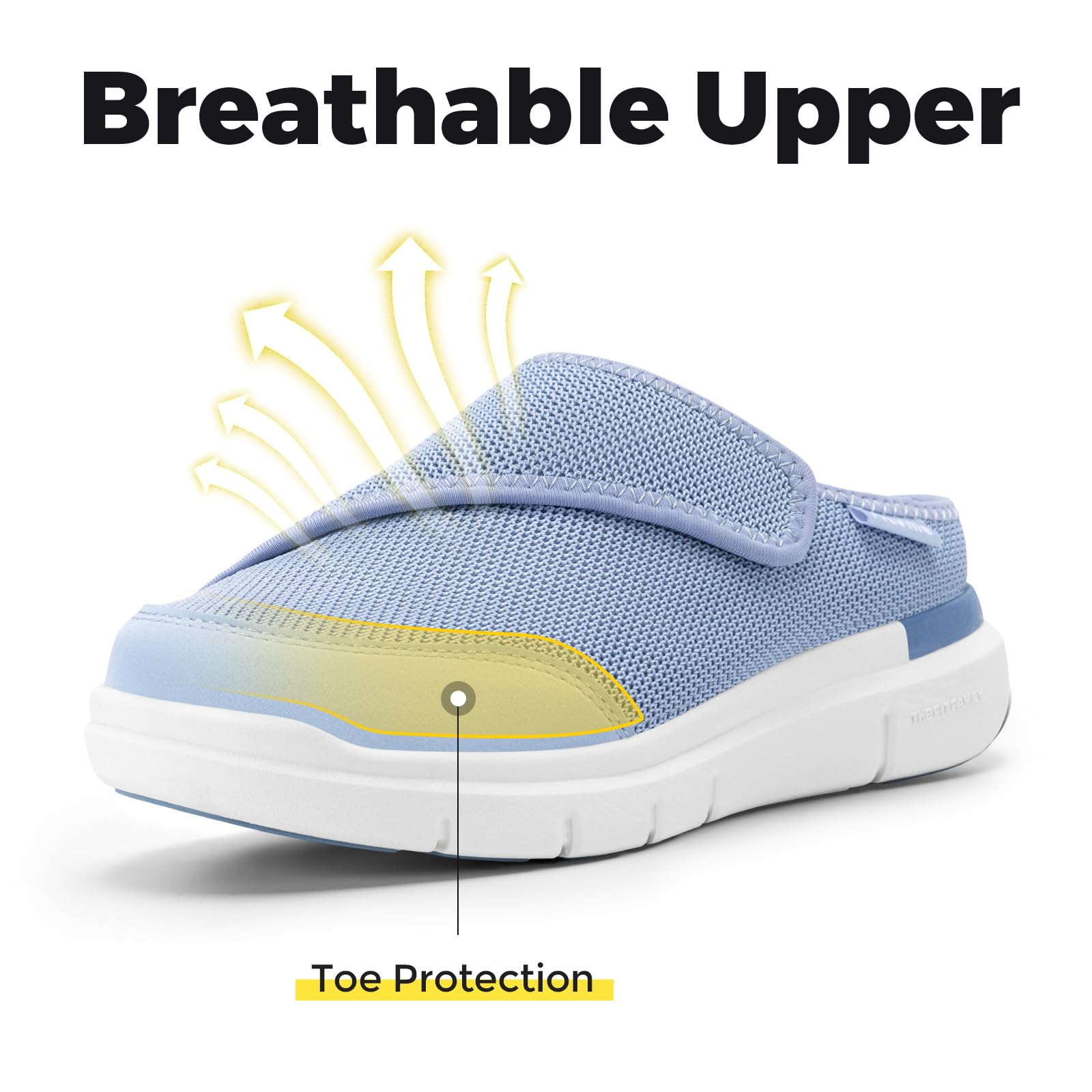 FitVille EasyTop Slipper V5 Damen Extra Weit Hausschuhe mit Klettverschluss Senioren Pantoffeln