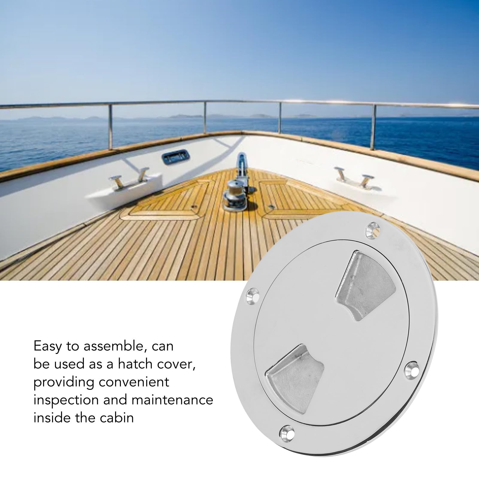 Inspectieluik wit 140 mm rond met schroefdeksel - Montagne Watersport