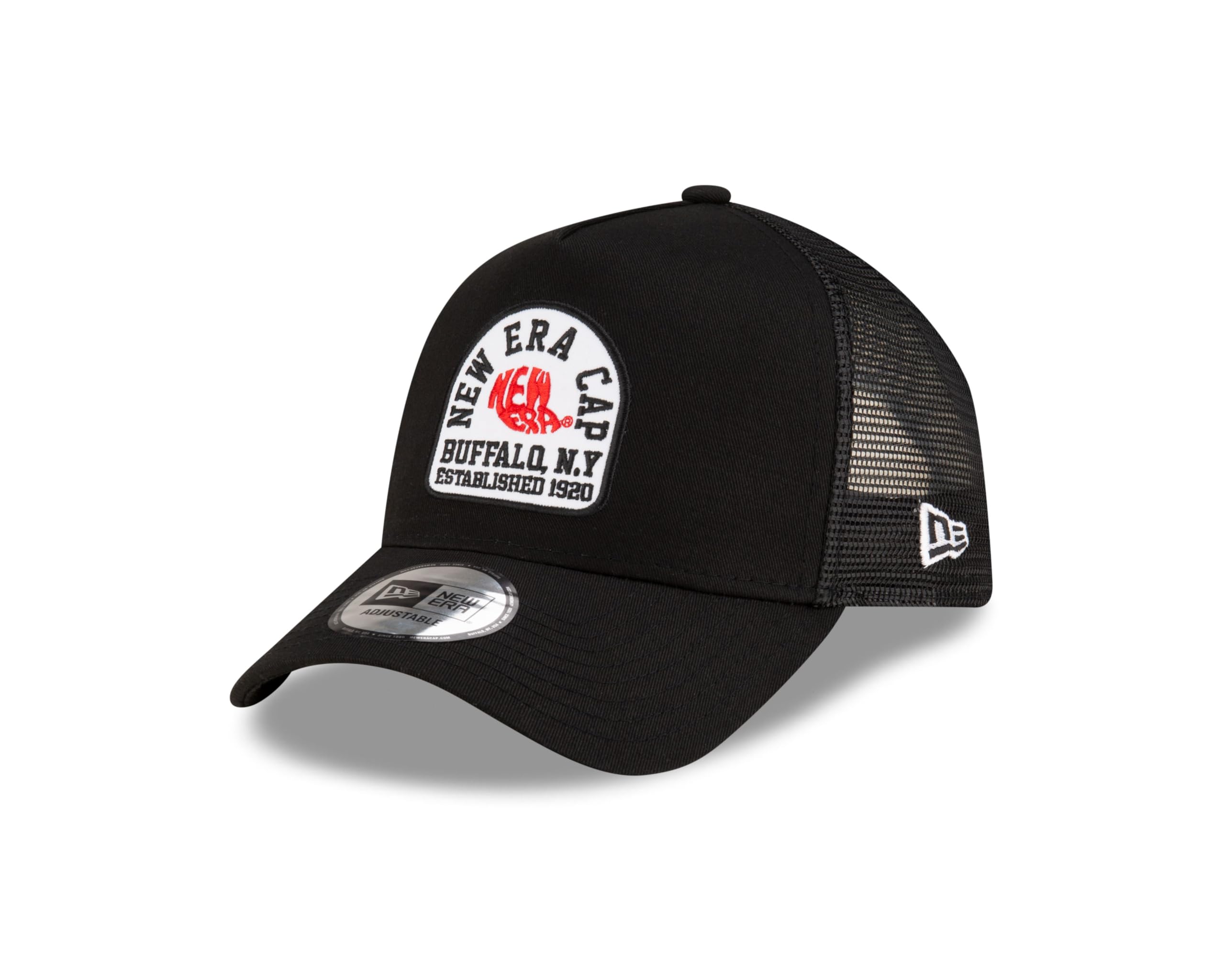 New Era Trucker Cap Black Adjustable Snapback hat mesh A-Frame Curved Visor