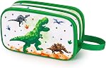 Sac de toilette Dinosaure - Sac de toilette de voyage Garçons Enfants Articles de toilette Sac de voyage pour le camping Voyage Accueil imperméable Portable Boys Dopp Kit pour Noël Cadeau Organisateur avec la poche Mesh