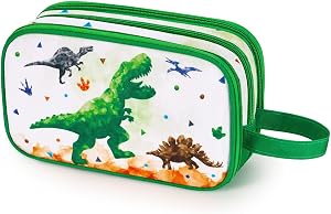 Dinosaur Toiletry Bag - Travel Toiletry Bag Boys Kids Toiletries Travel Bag for Camping Trip Home Water-Resistant Portable Boys Dopp Kit for Christmas Gift Organizer with Mesh Pocket