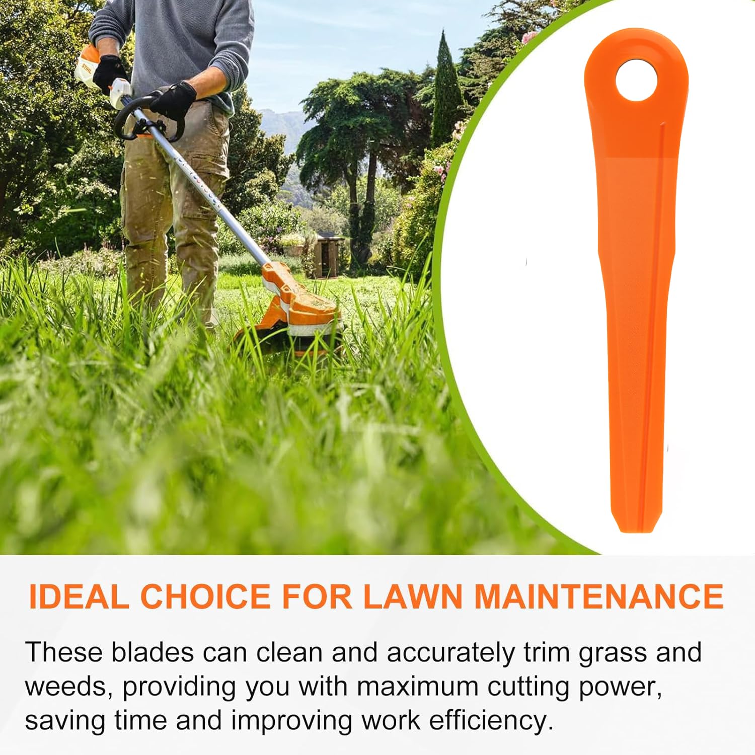 Paquete de 40 cuchillas de plástico 4002 007 1000 para Stihl PolyCut 6-2, 6-3, 7-3, 28-2, 48-2, 27-3, 47-3, cuchillas de repuesto para cabezal Stihl PolyCut