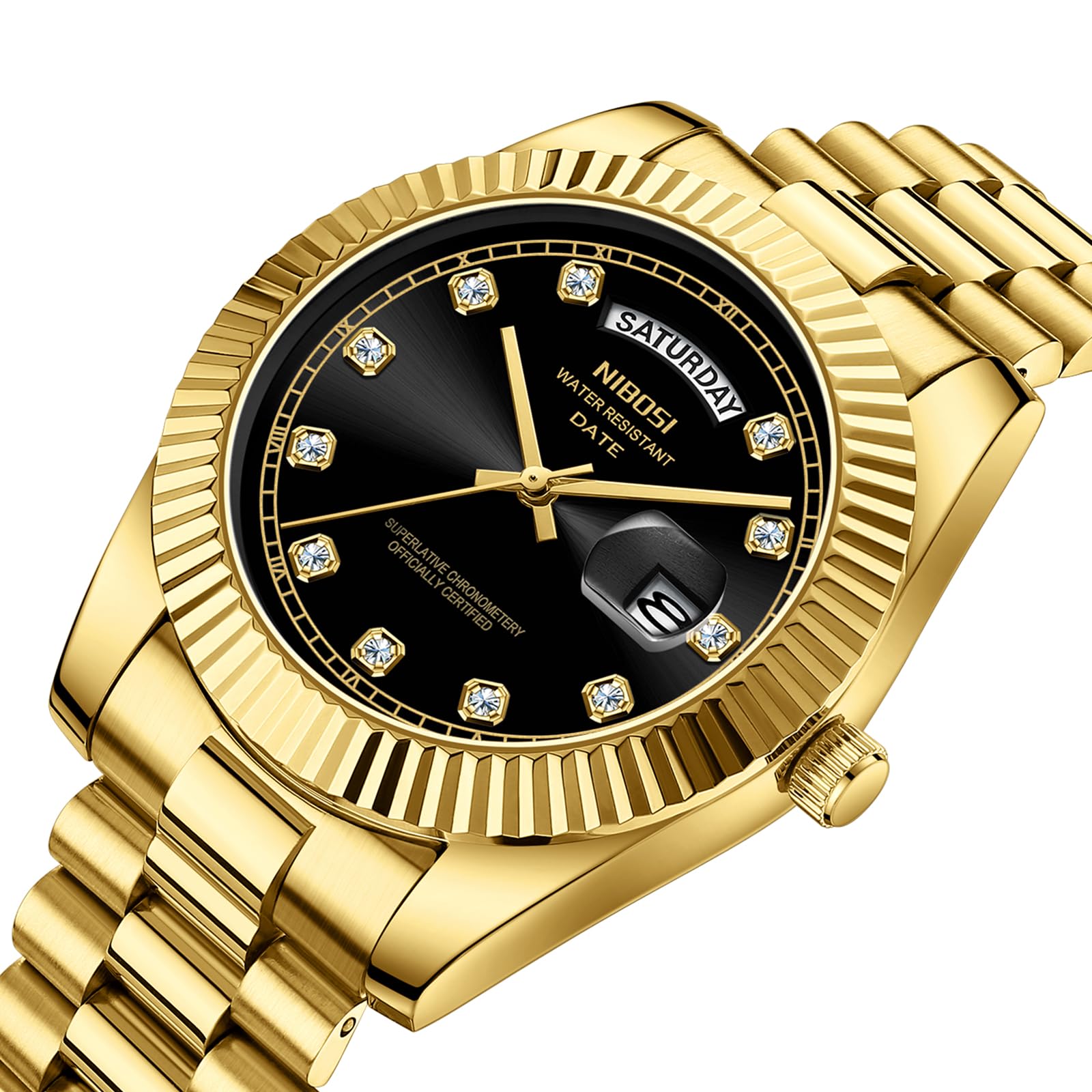 NIBOSI orologio uomo analogici al quarzo in acciaio inossidabile oro rosa argento orologi uomo impermeabili classici da lavoro Orologi da polso di design con giorno e data