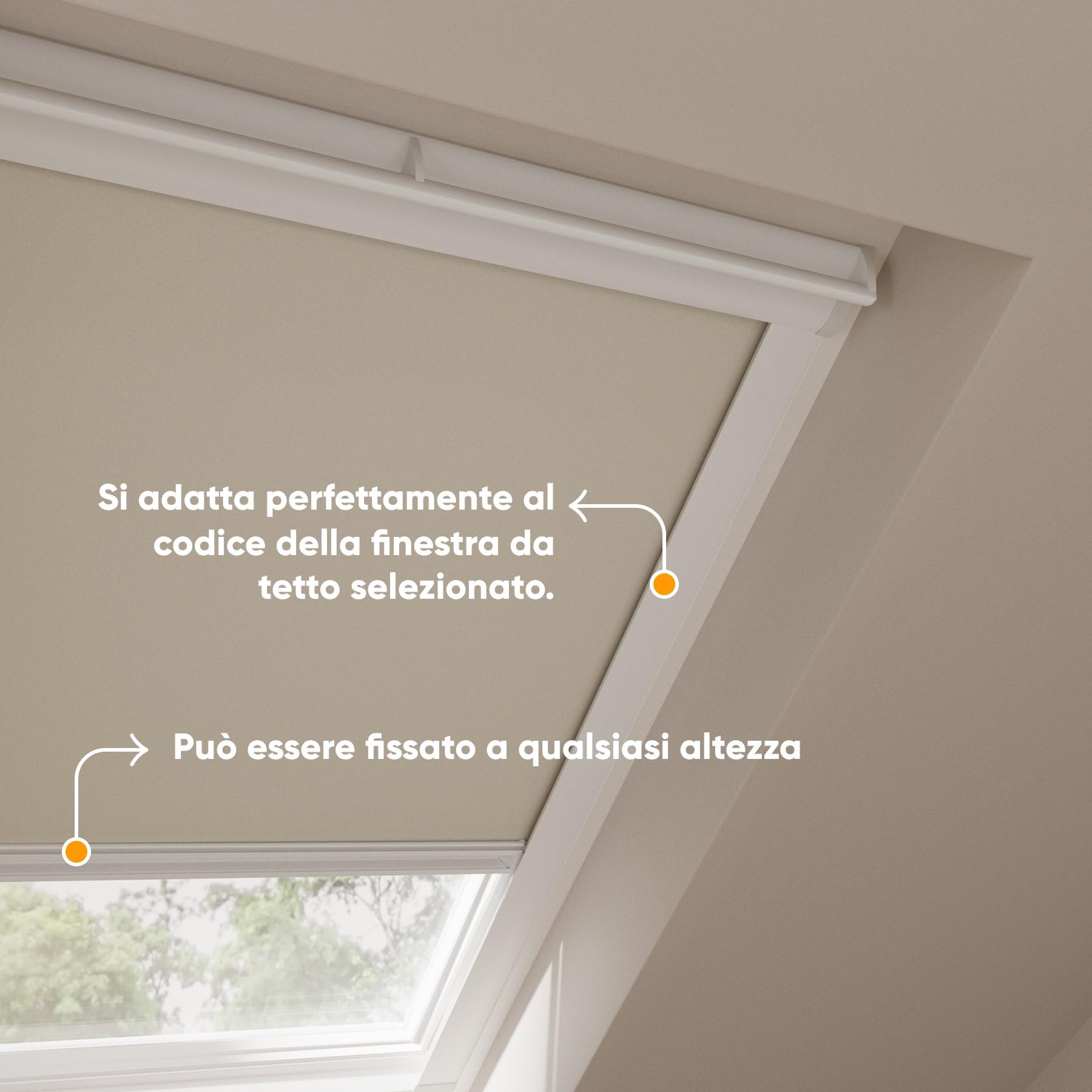 DTCH® Tenda per finestra da tetto - Oscurante - Sabbia - Compatibile con Velux: M04/304/1