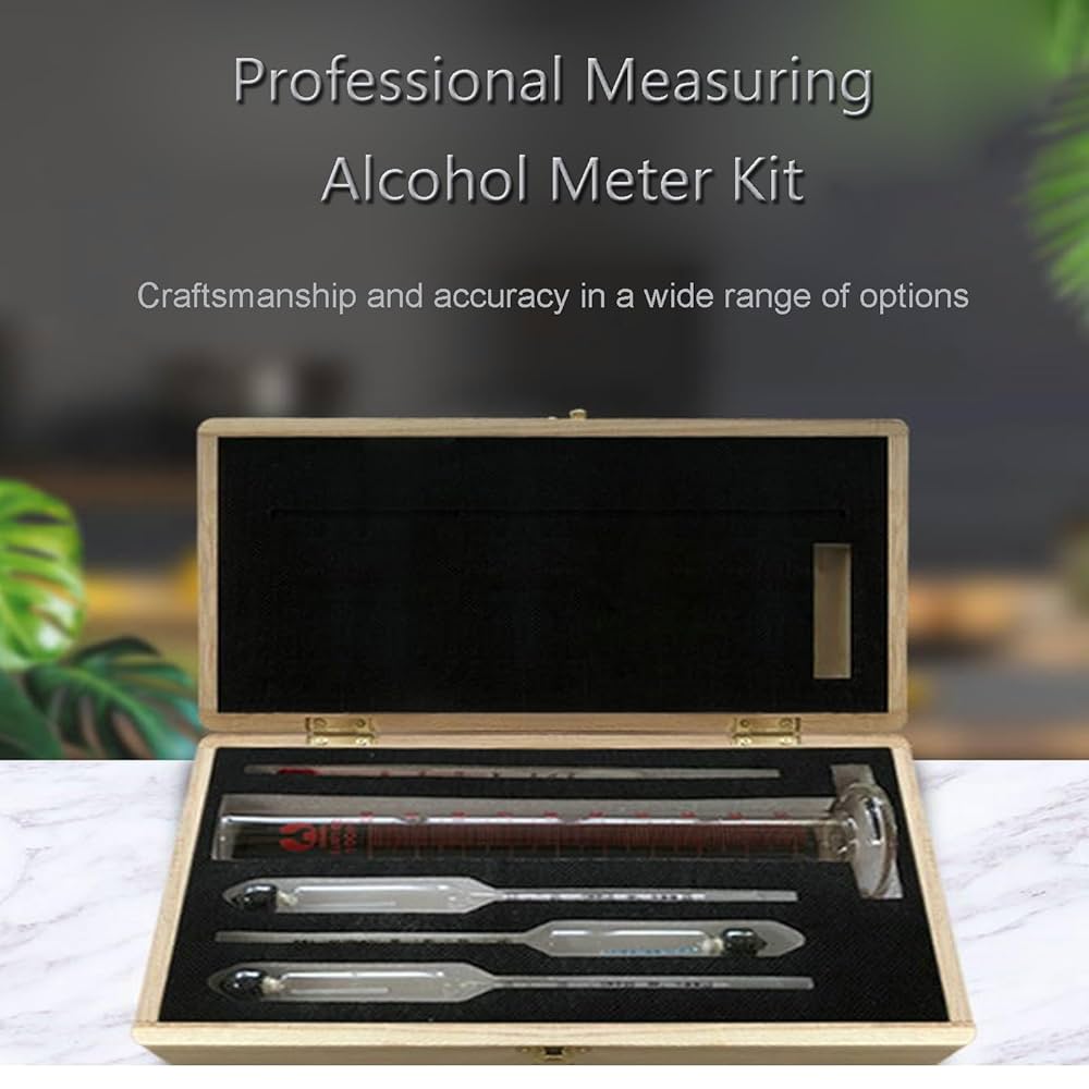 5pcs/set Alcohol Meter Wine Concentration Meter Alcohol Instrument Hydrometer Te