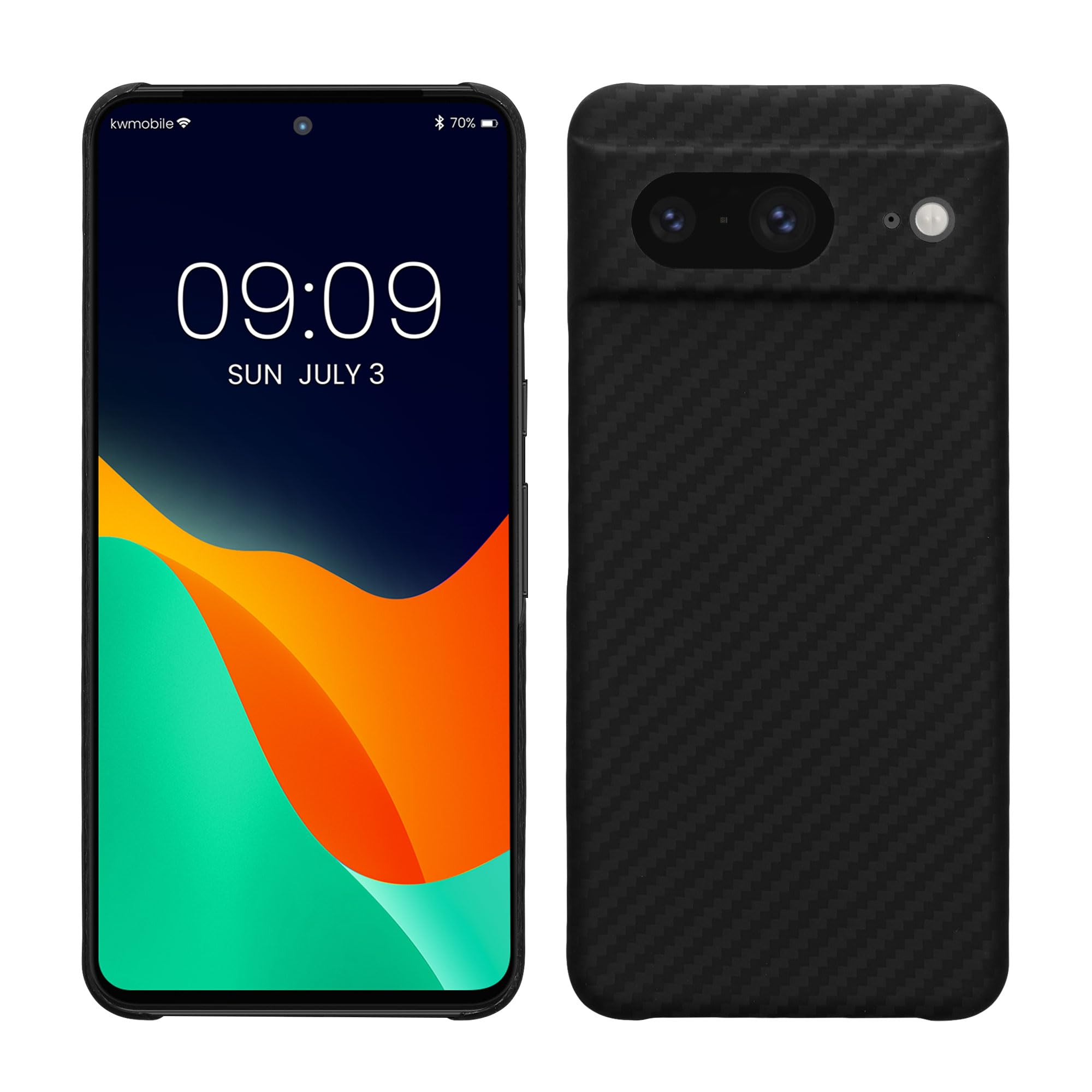 kalibri Aramid Fiber Case Compatible with Google Pixel 8 - Case Super Slim Strong Protective Phone Cover - Black Matte