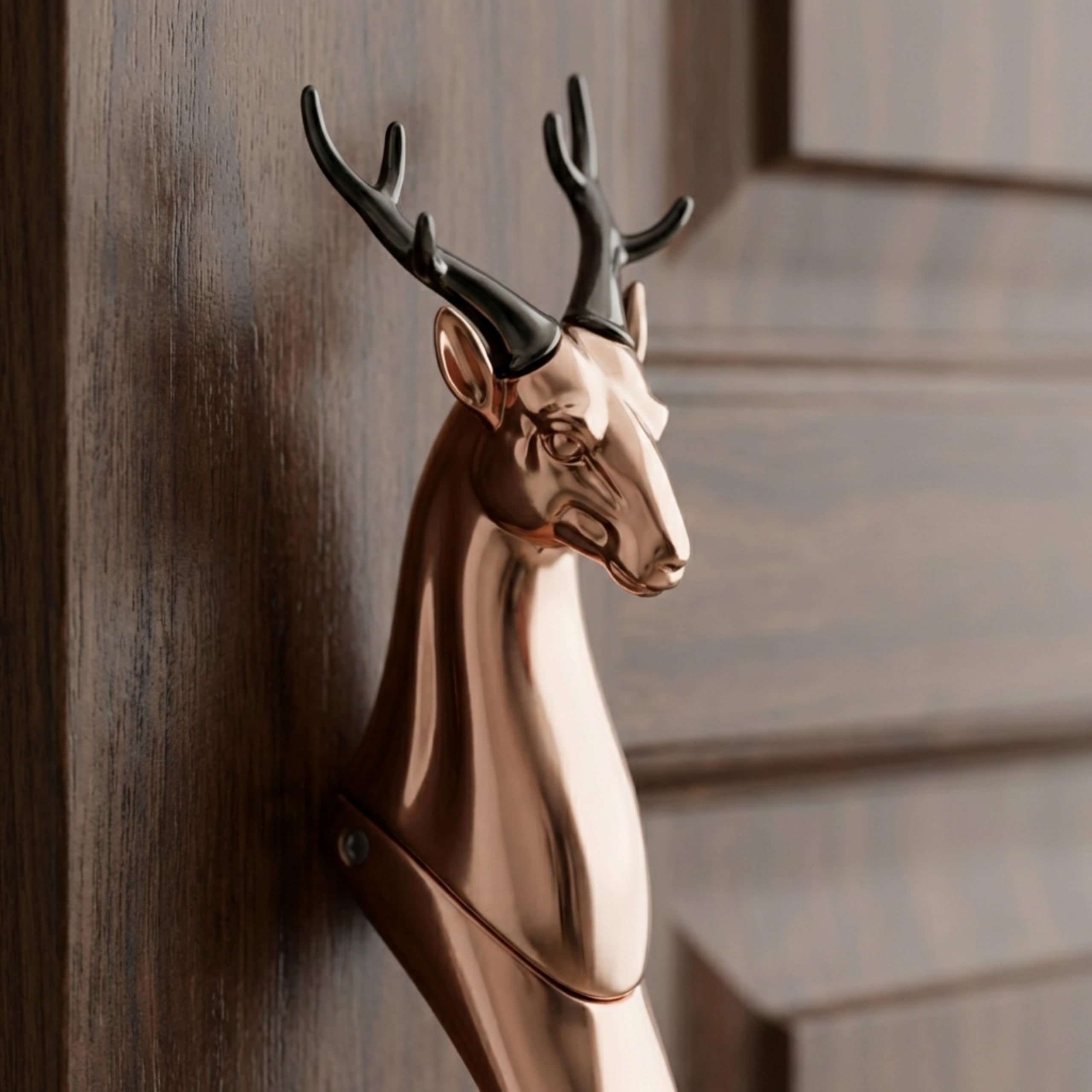 GLOXY ENTERPRISE 8 inch Deer Shape Door Handles for Main Door Handle Decorative Push & Pull Door Handle Knocker with Antique Look for Glass and Wooden Door (Rose Gold Finish, Pack of 1) — Amazon image 6