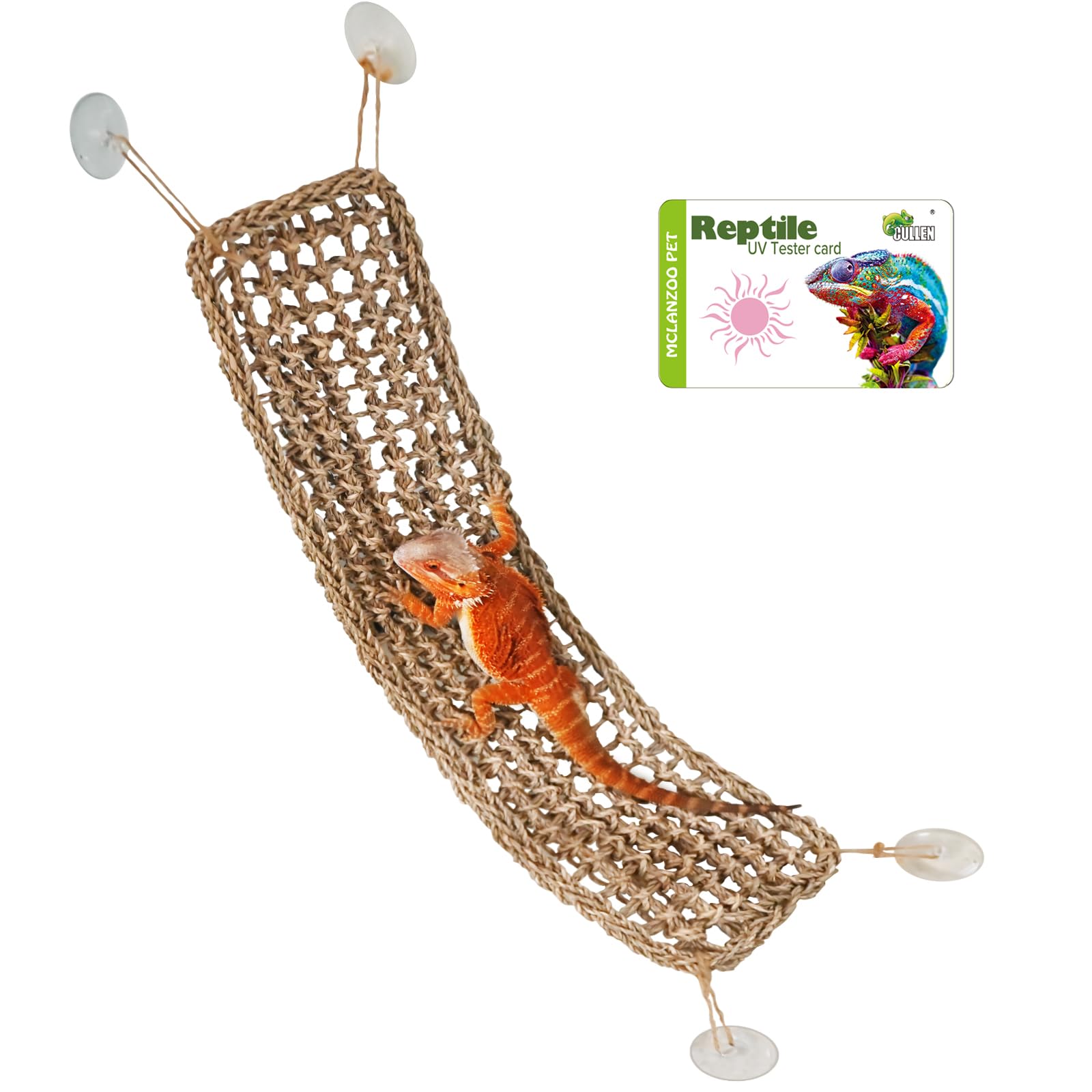 Bearded Dragon Lizard Hammock Reptile Lounger 30"*8" 1Pcs,100% Natural Seagrass Bed and Cage Terrarium Tank Accessories for Geckos,Snakes,Chameleon,Hermit Crab,Axolotl,Iguana