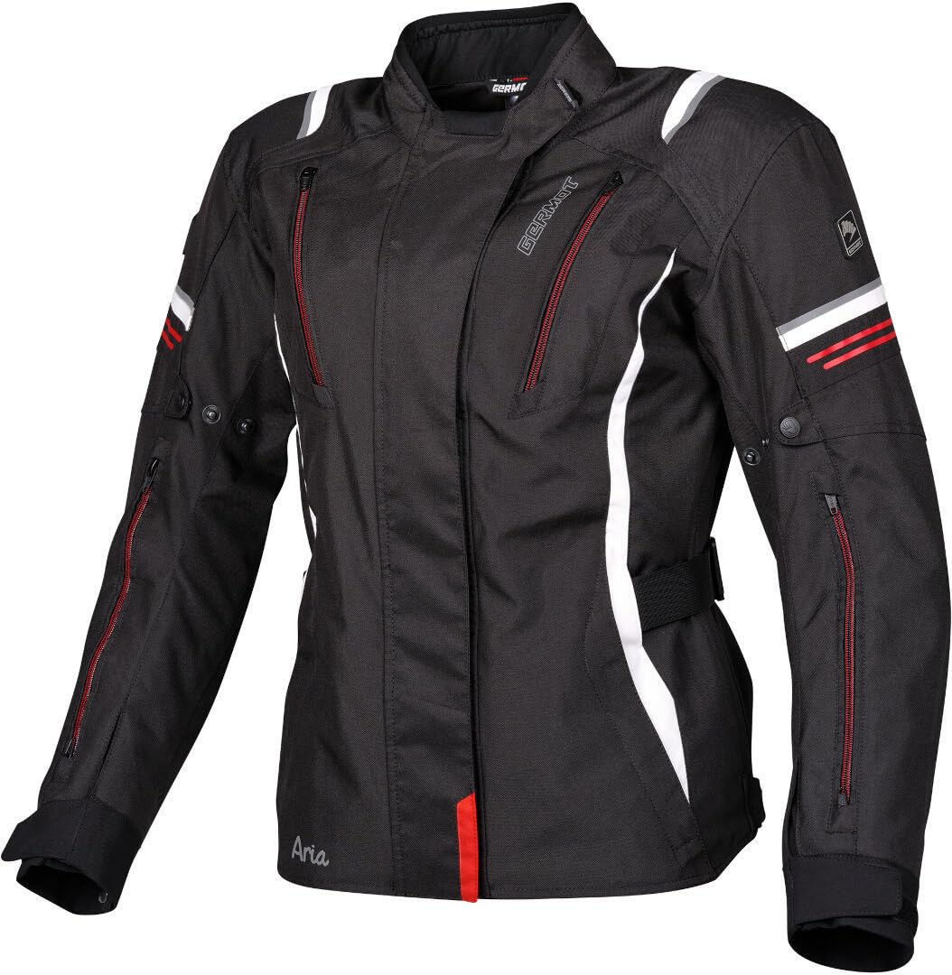 Germot Motorrad Textiljacke Aria Damen (schwarz/weiß-rot), 38D