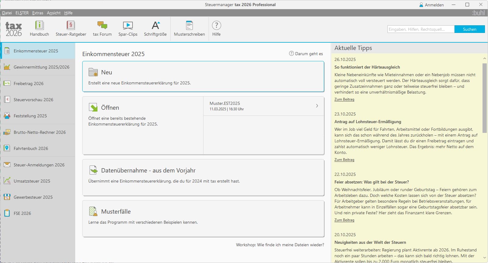 tax 2026 Professional (für Steuerjahr 2025)| Digitaler Download