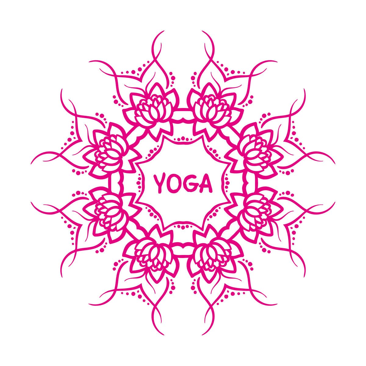 Lettering Stickers Lotus Flower Yoga Buddhism Zen Meditation Room 36x36cm Do not Damage the wall Surface Small Rosered