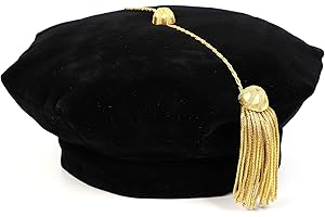 Graduation Doctoral Tam Blue Velvet 8 Sided with Gold Bullion Tassel