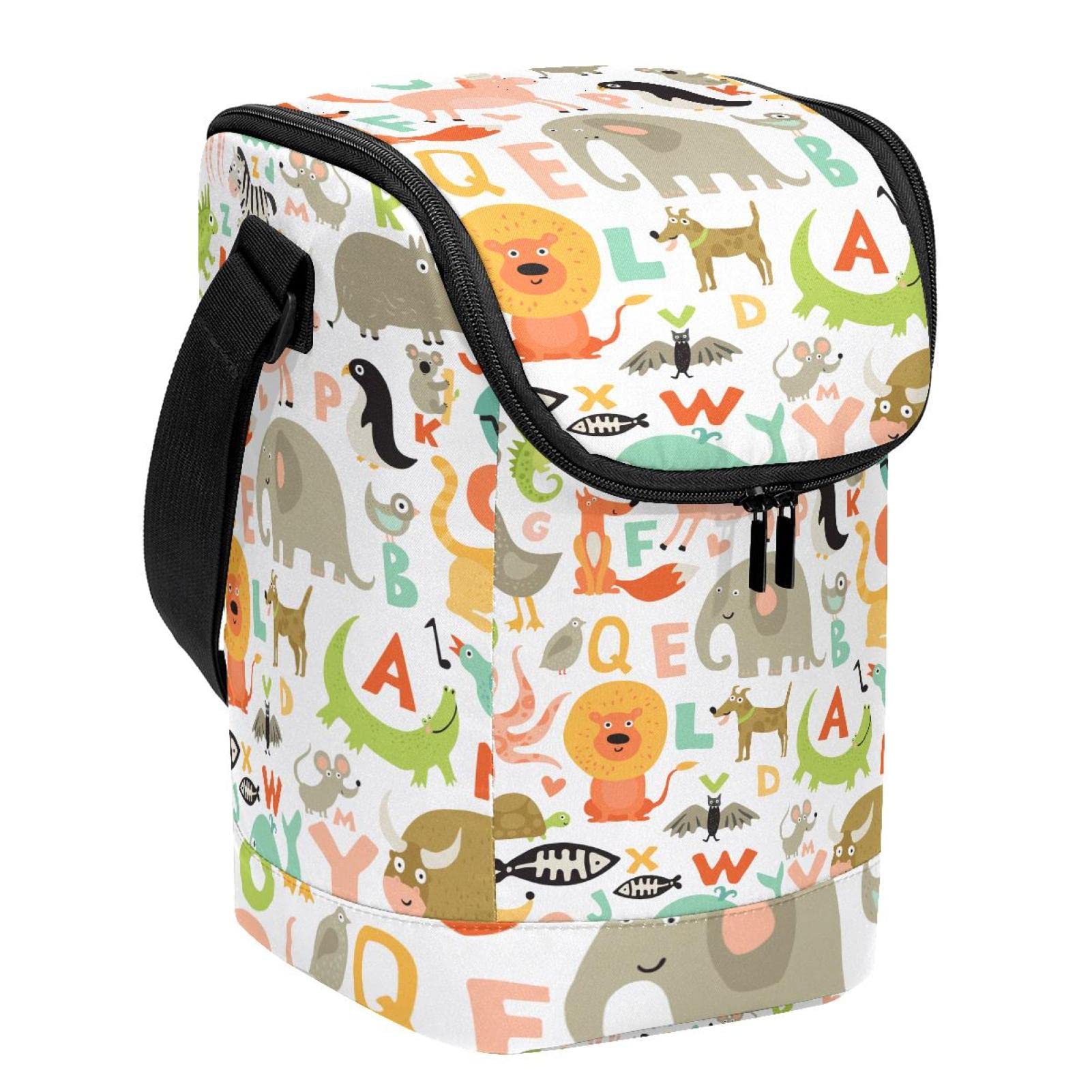 Bolsa de almuerzo para niños con diseño de animales salvajes lonchera pequeña y ligera