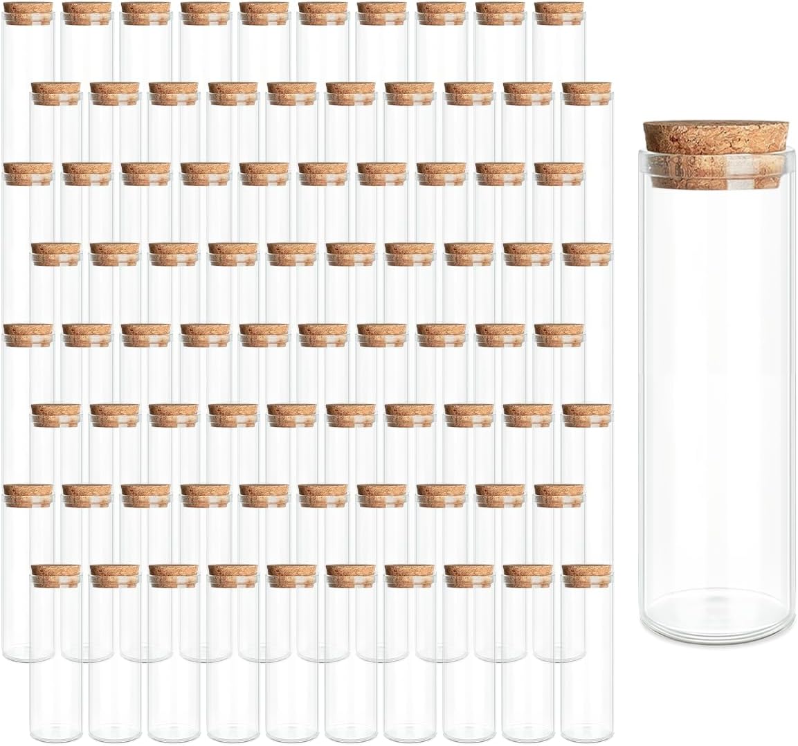 JIUYUE 28-Pack 0.61 oz (18ml) Glass Bottles & Test Tubes with Cork Stoppers