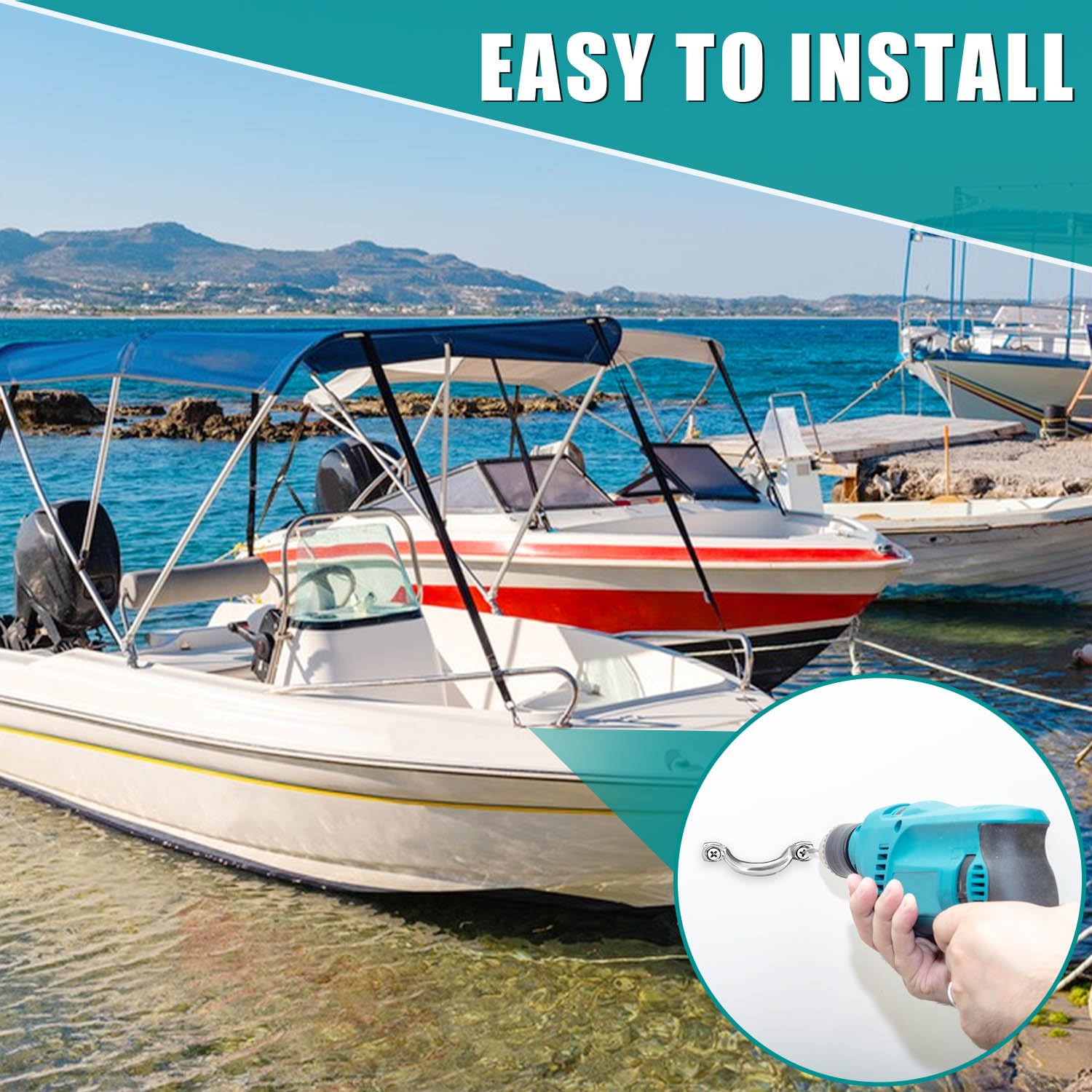 Lot De 30 Pontets Inox 42x15 Mm Avec Vis Et Tournevis - Acier Inoxydable 304 Pour Bateau, Kayak, Fixation Marine