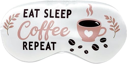 Eat Sleep Coffe Repeat - Divertida máscara de dormir para los amantes del café, divertido regalo de café para compañeros de trabajo, amigos,