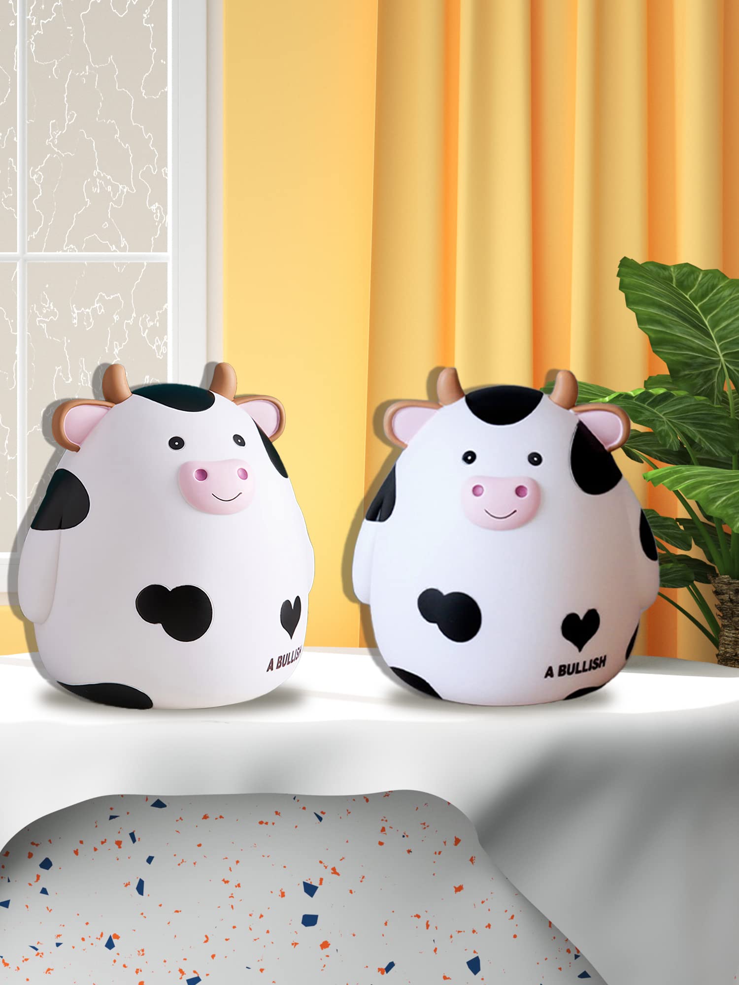 Salvadanaio a forma di mucca, Kawaii maialino a moneta alta capacità regalo salvadanaio per bambini, adatto per ragazzi ragazze decorazione camera regalo di compleanno (bianco)