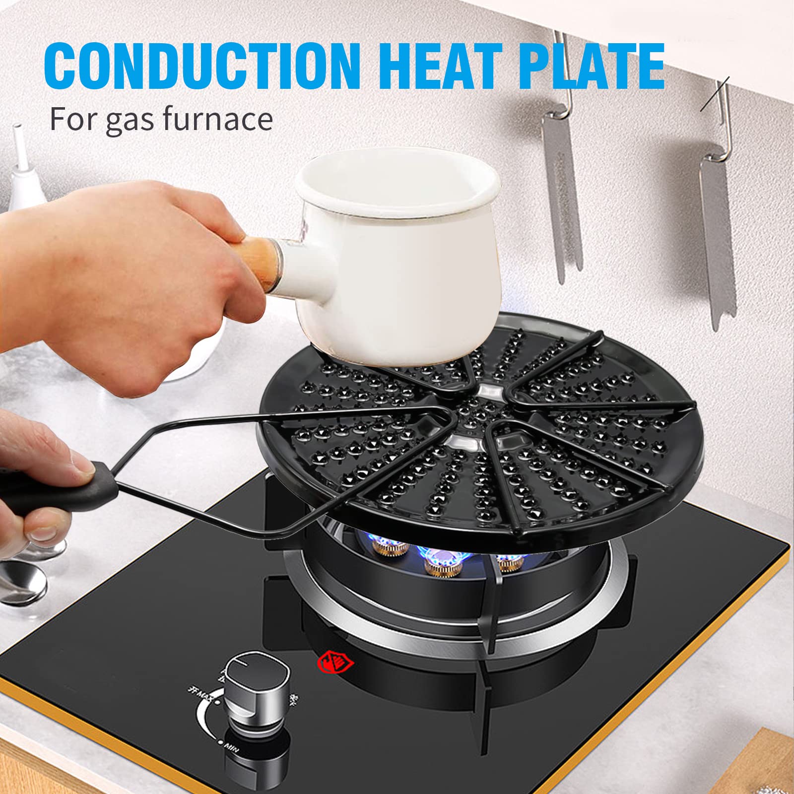 Placa de guía de calor de estufa de gas Reductor de llama Anillo a fuego lento para el convertidor de cocina Coffe 7