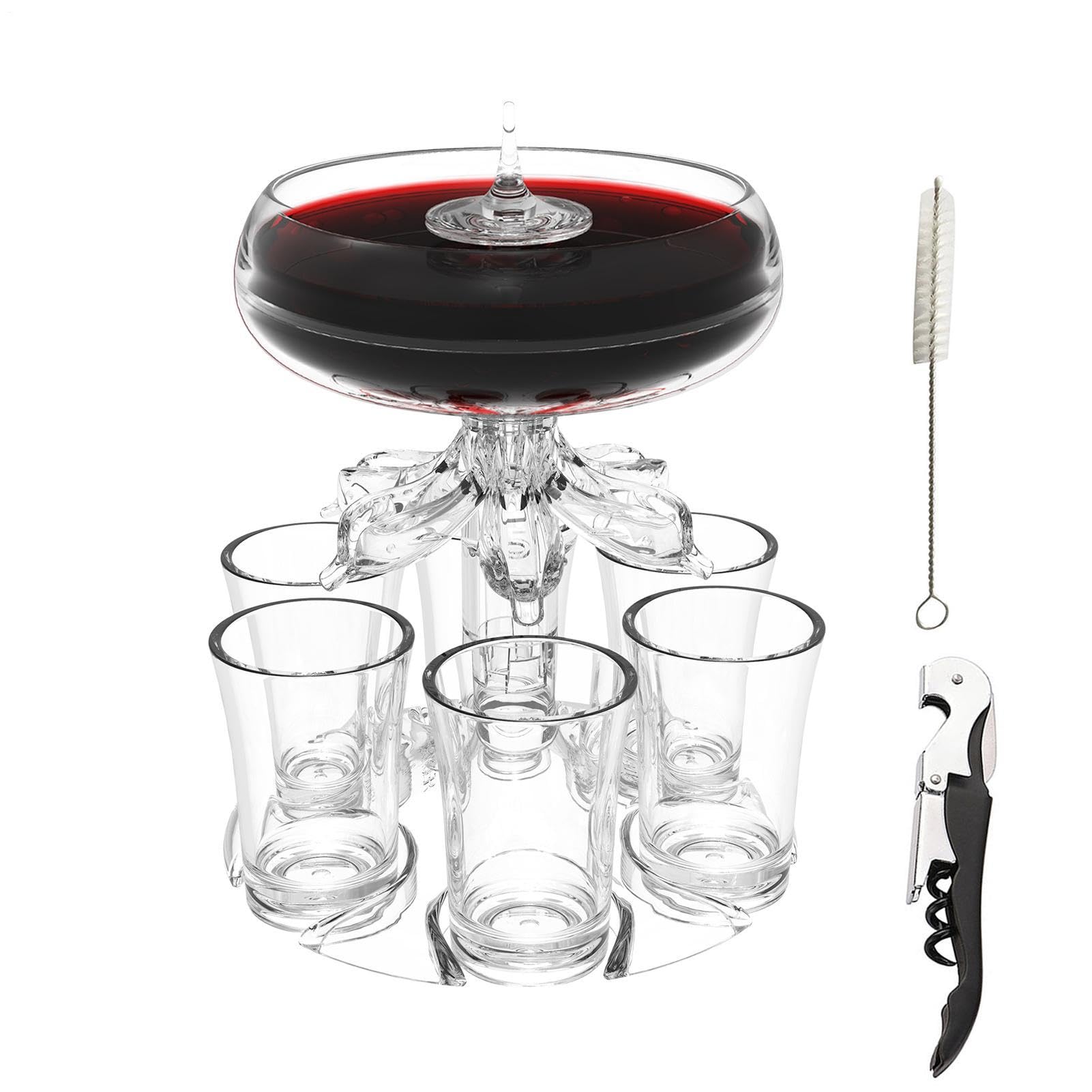 Dozownik do shotów alkoholowych 6 shotów - Dozownik do nalewania alkoholu - Dozownik do nalewania alkoholu - Kubek Separator Cieczy Narzędzie do picia Dozownik Likieru Nosiciel Dis