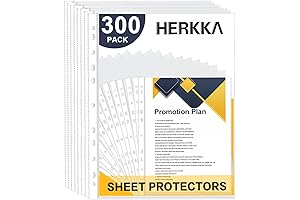 HERKKA Durable Clear Three Ring Binder Sleeves