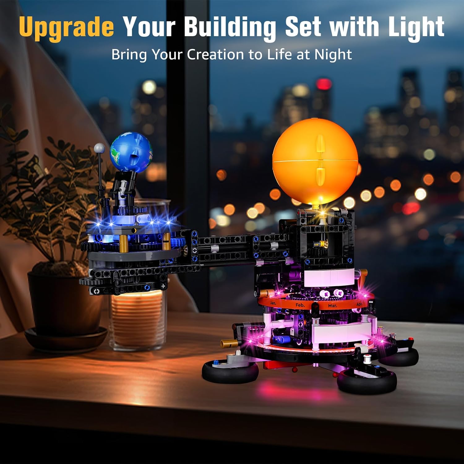 BrickSoul Light Up Kit Compatible with Lego Planet Earth and Moon in Orbit 42179 Building Set, Upgrade Design Lighting Accessories for Lego Fans, Not Included 42179 Mode
