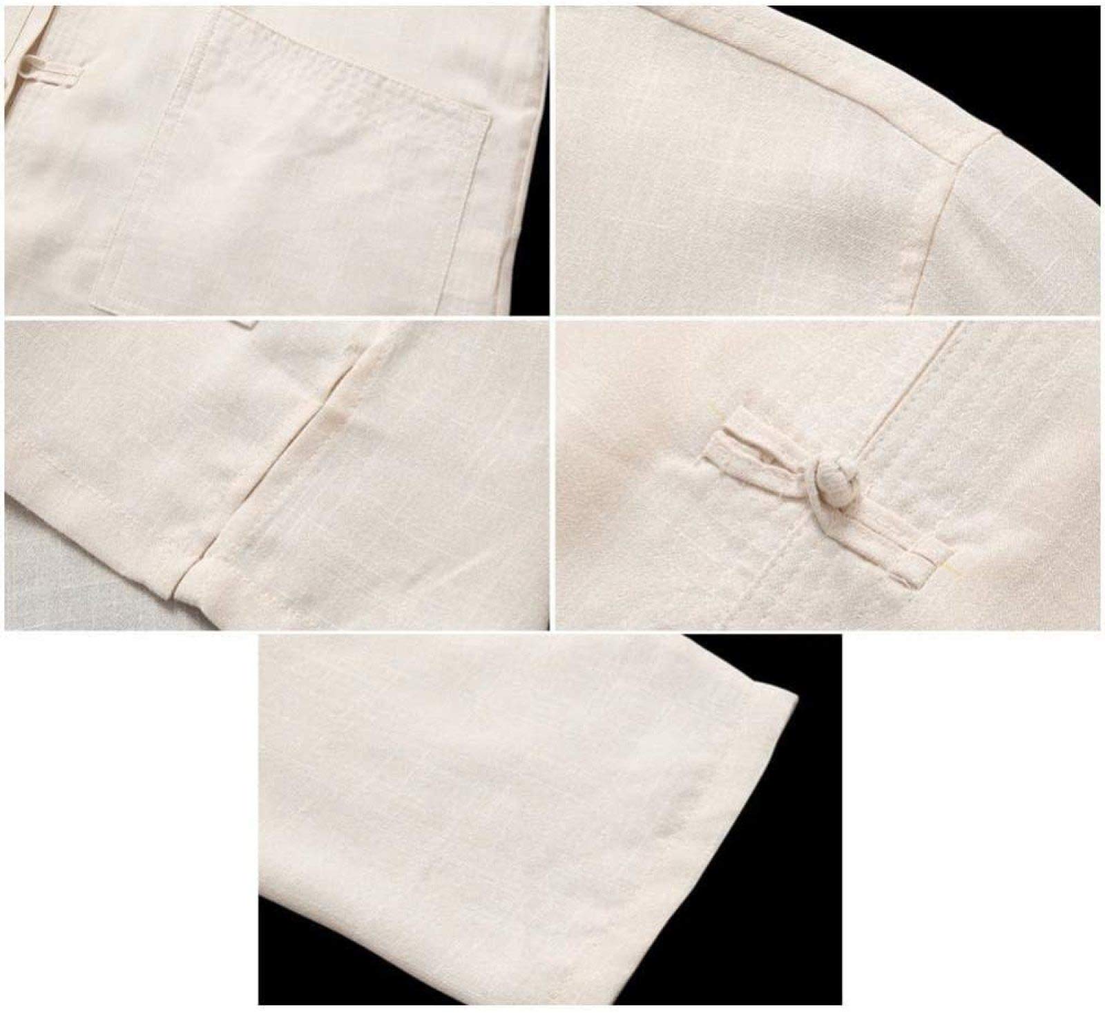 Tai Chi Uniform Men, Cotton Linen Tai Chi Set-dwa kawałki chiński tradycyjny strój tang sztuki walki koszule spodnie, biały-L