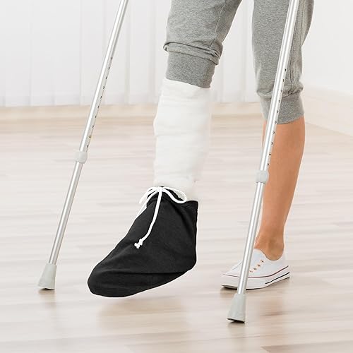 Miniatura 5 de Funda de calcetín fundida para pies, funda fundida para pies, funda para piernas, funda ajustable con cordón para hombres y mujeres (negro)