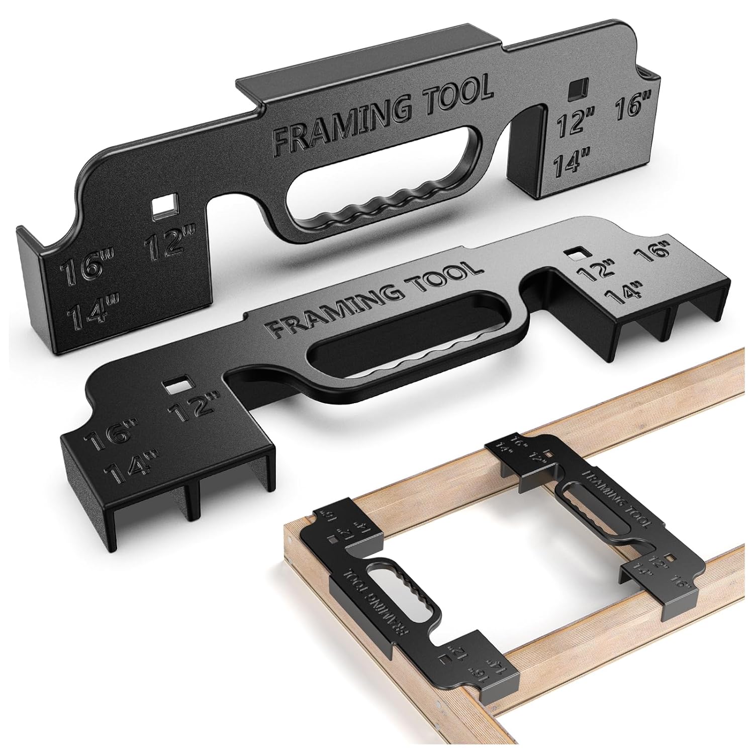 3 in 1 Metal Framing Tools,16 Inch on Center Framing Layout Tool,Cast Aluminum Framing Spacing Tool,Measurement Framing Jig for Walls,Roofs,Floors or Ladders