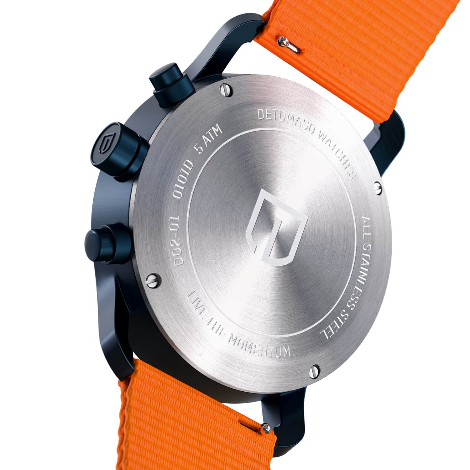 DeTomaso SORPASSO Velocita Blau Orange Herren-Armbanduhr Analog Nylon Armband Orange