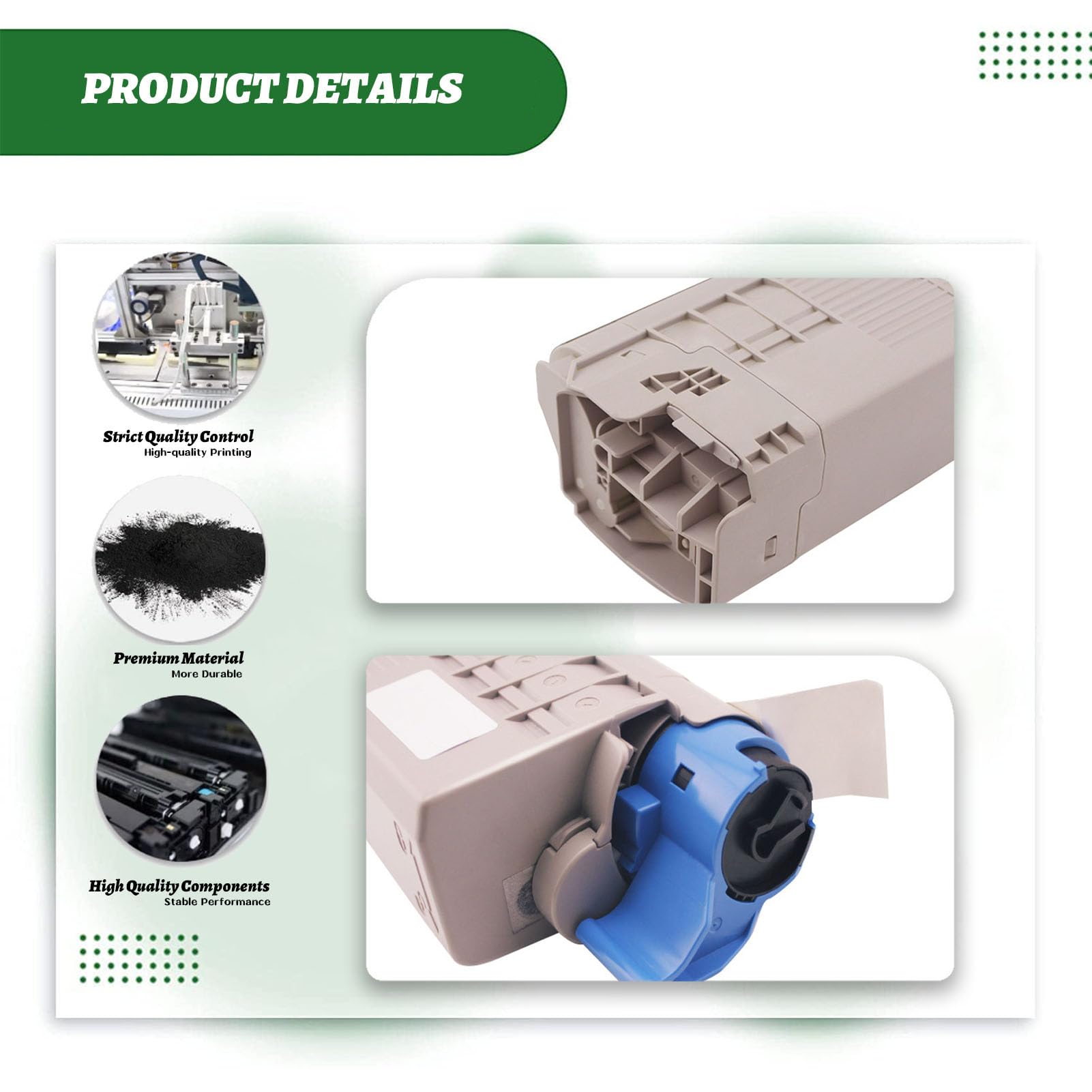 46490608 46490607 46490606 46490605 Cartuccia toner ad alta capacità compatibile con le stampanti Per OKI C532dn, C542dn, MC573dn, MC563dn yellow