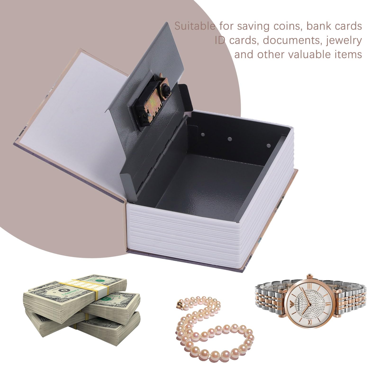 Geheime Kluis Kluis Voor Afleidingsboek, Verborgen Woordenboek,  Veiligheidssleutel, Privacy Safe Box For Home, Office, Travel Mini Safe  18x11.6x5.5 Cm