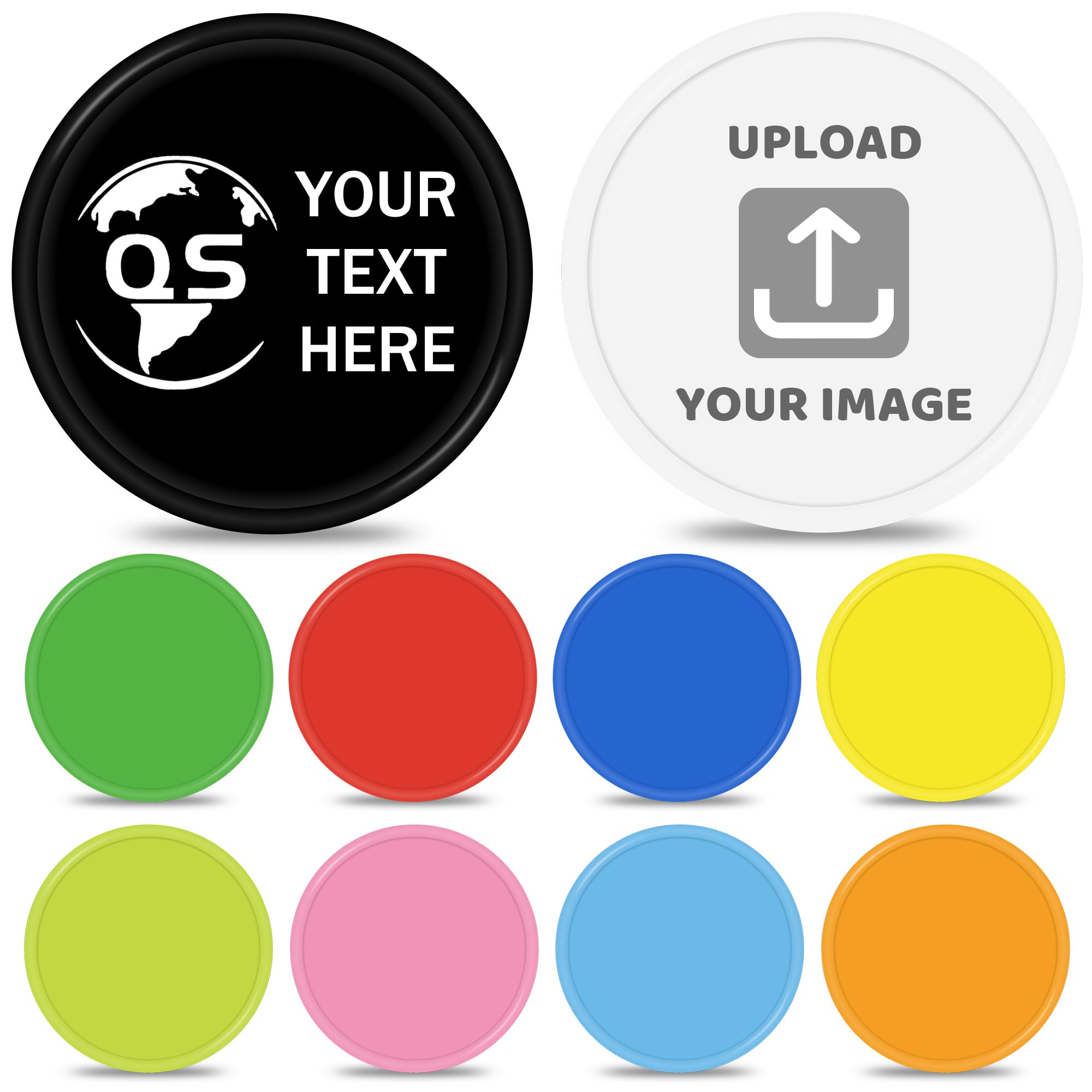 200-1000 Custom Plastic Chips with Logo, Full Color Print of Your Personalized Design/Image/Text on a Chip, 15 Colors Good for Drink Tokens in Bar, Beer Tokens, Company Promotions Redemption