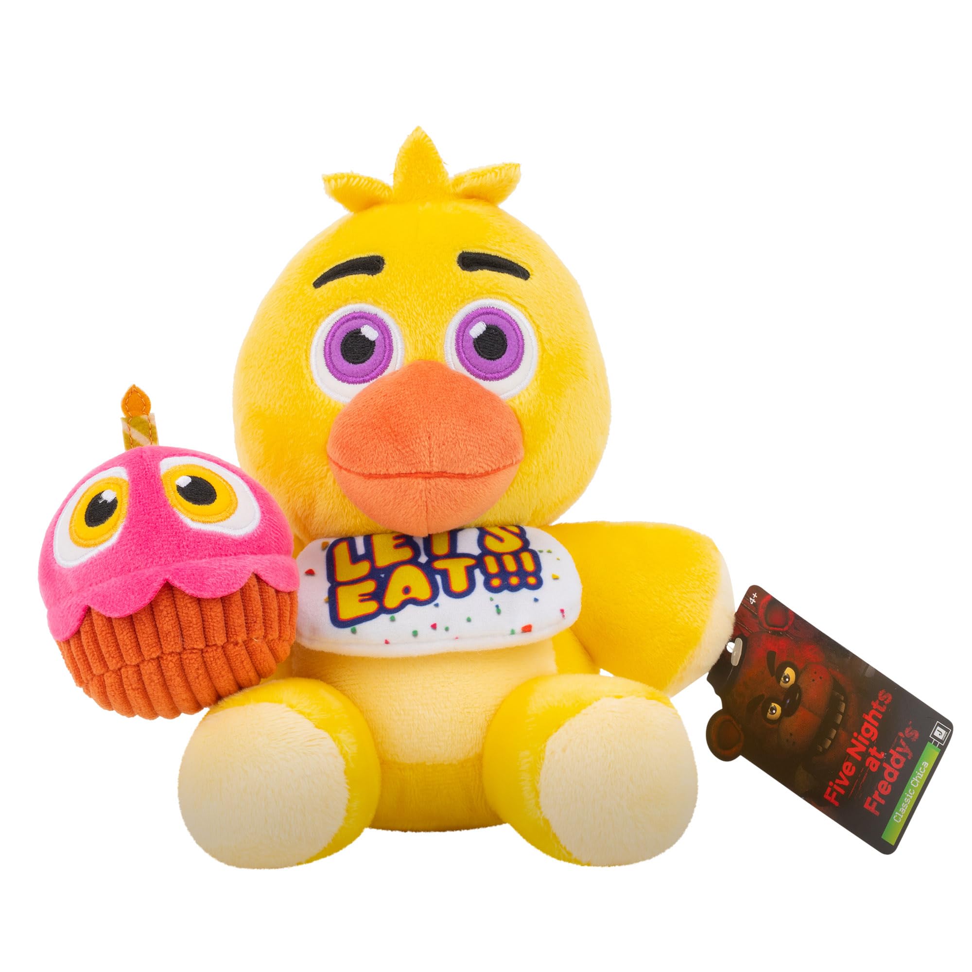 Jazwares Five Nights at Freddys Classic Chica Plush - 8-Inch Stuffie with Soft Material and Glow-In-The-Dark Eyes - Image 2