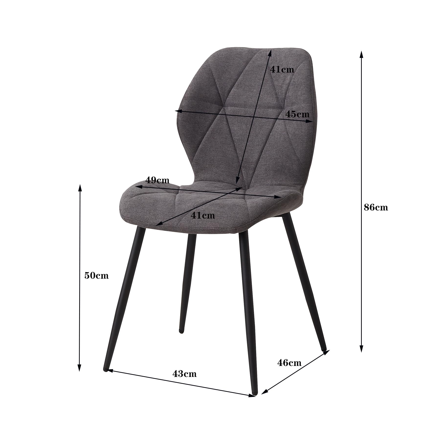 Essgruppe Set Tisch und Stühle, 100cm Runder Esstisch und 4 Leinen-Esszimmerstühle, 4 Stühle & Tisch für Küche, Esszimmer und Wohnzimmer (Dunkelgrau-LX, 100*100*76.5cm (Dunkle Holzfarbe))